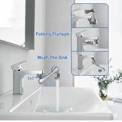 Rotating Faucet | Splash-Free Tech | Multi-Angle Flow | Rust-Proof Finish