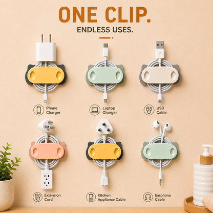 Plug Holder Clips with Self-Adhesive Pad