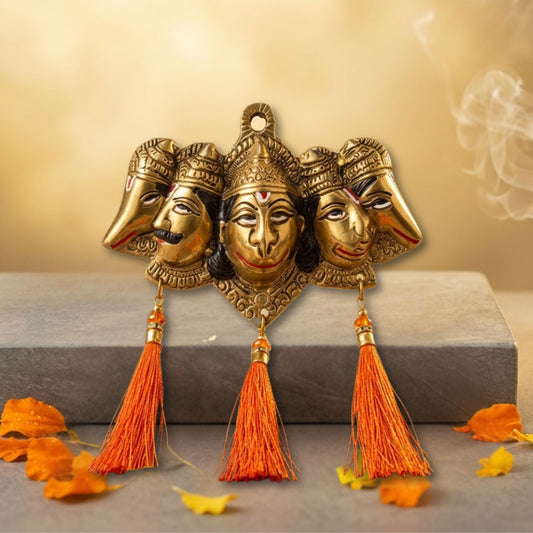Panchmukhi Hanuman Wall Hanging with Tassels – Vastu Door Decor for Home Entrance & Mandir
