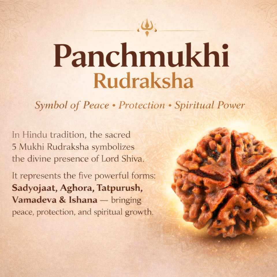 Golden Kirtimukh & 5 Mukhi Beads Combo