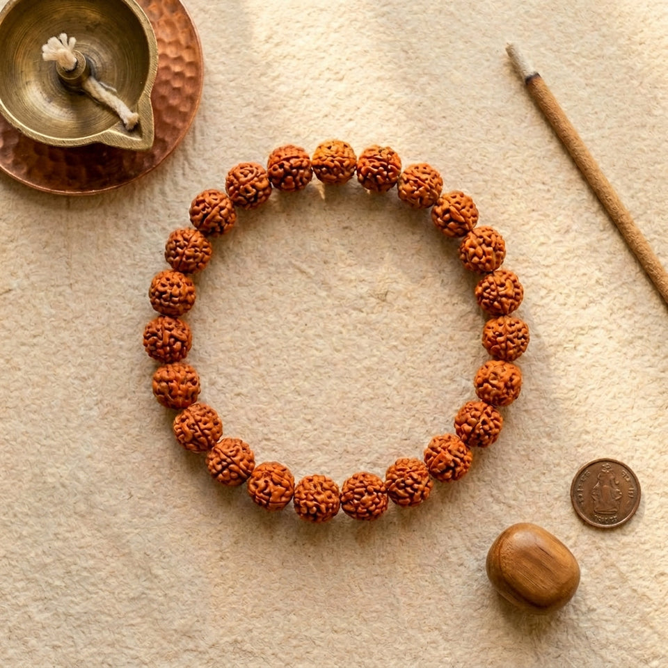 9 Mukhi Rudraksha Beads Bracelet