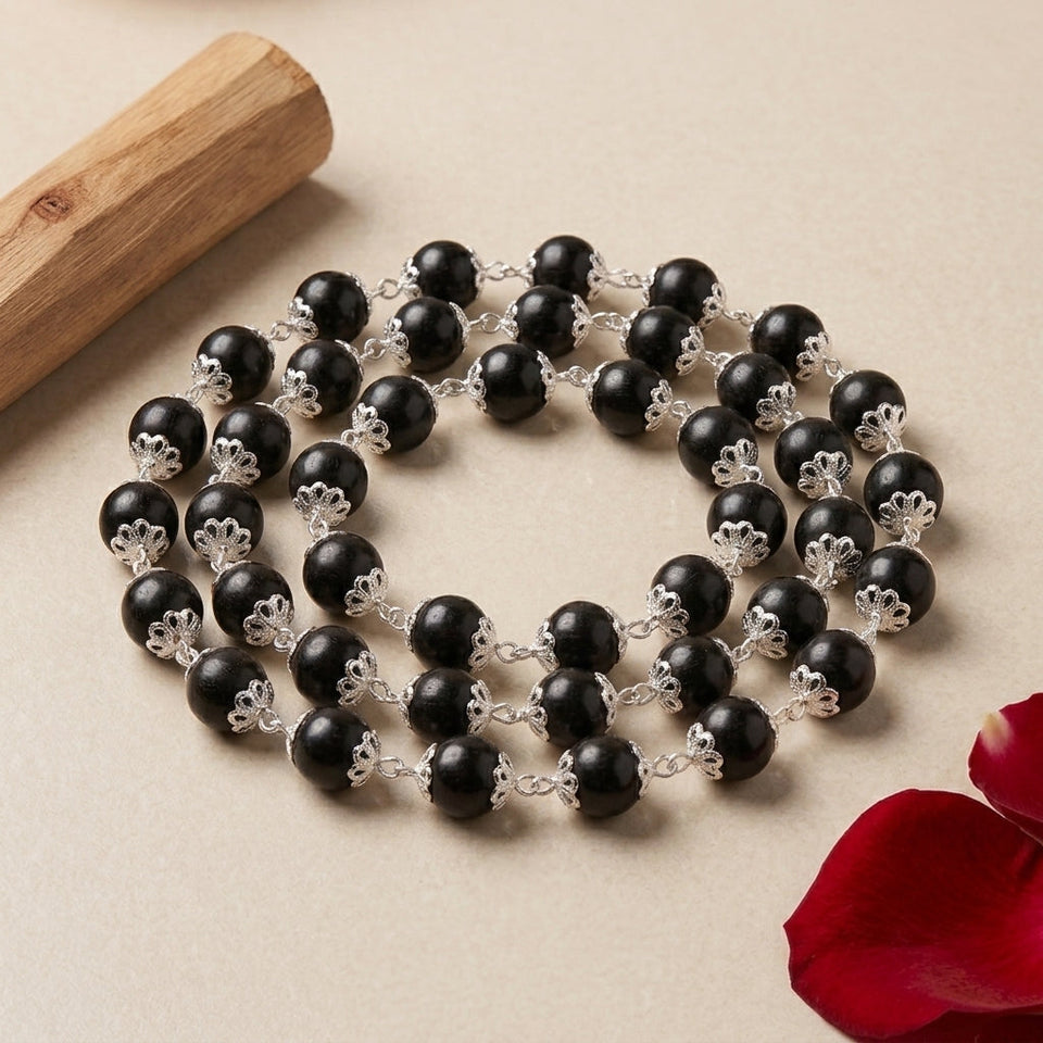 Silver Karungali Mala