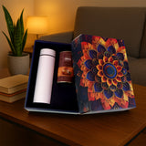 Effete Coffee Almonds Gift Hamper Golden With Bottle (2 Pc Set)