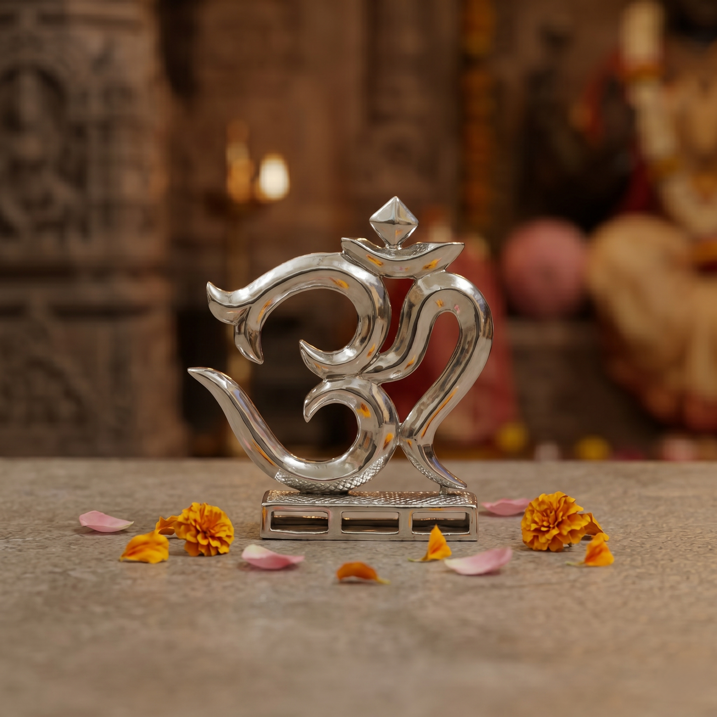 Divine Om Symbol Brass Idol | Sacred Aum Murti for Home, Office & Meditation (Energized)