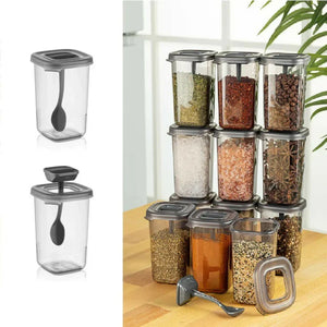Airtight Spice Container Set With Built-In Spoon – Freshness Preserved