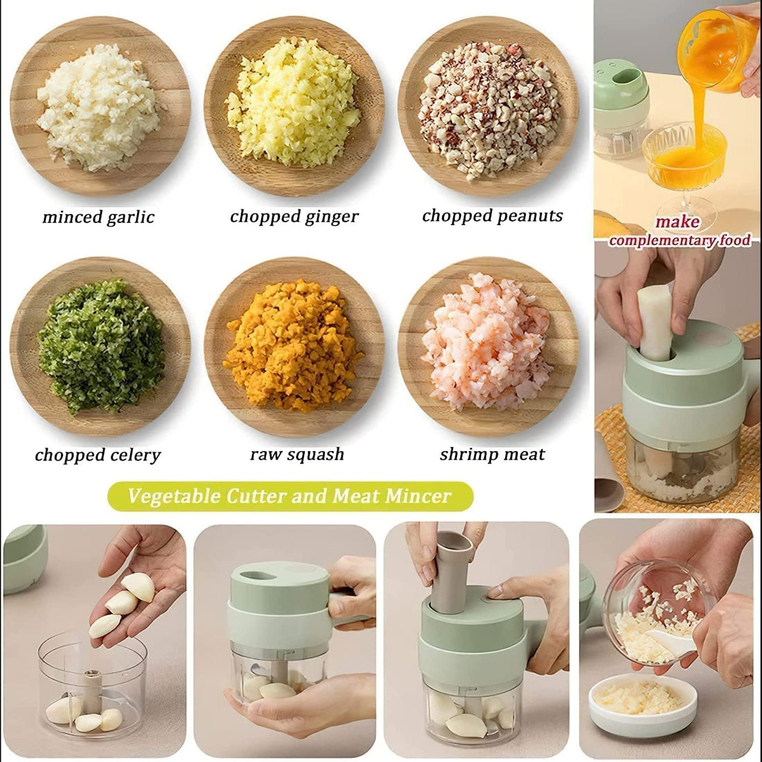 4-in-1 Electric Food Chopper + Kitchen Trash BinCombo |  Kitchen Essentials