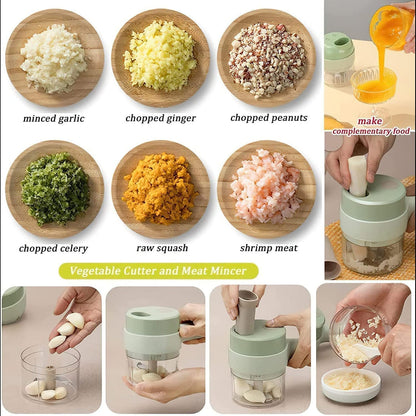 4-in-1 Electric Food Chopper + Kitchen Trash BinCombo |  Kitchen Essentials