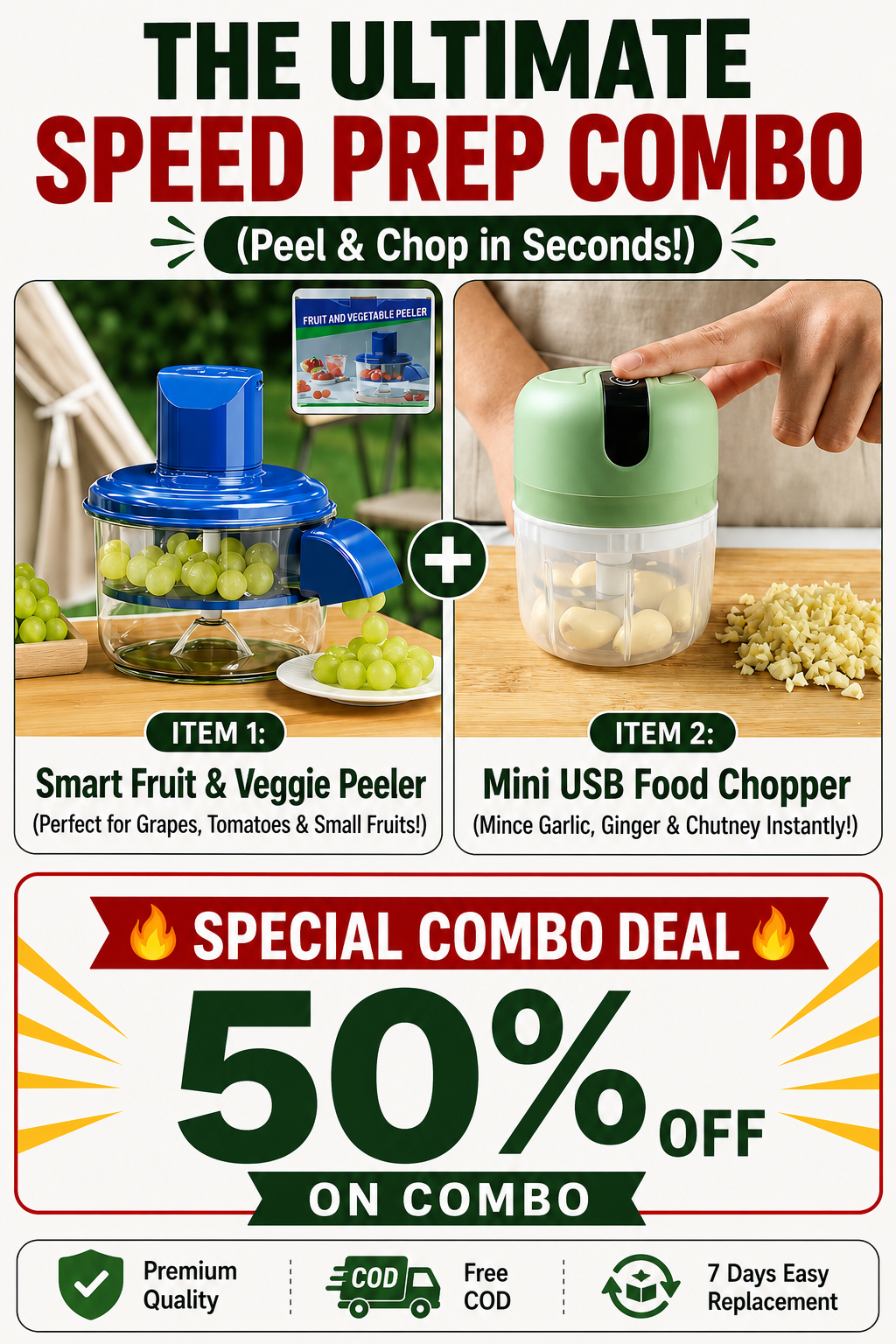 2-in-1 Kitchen Speed Prep Combo