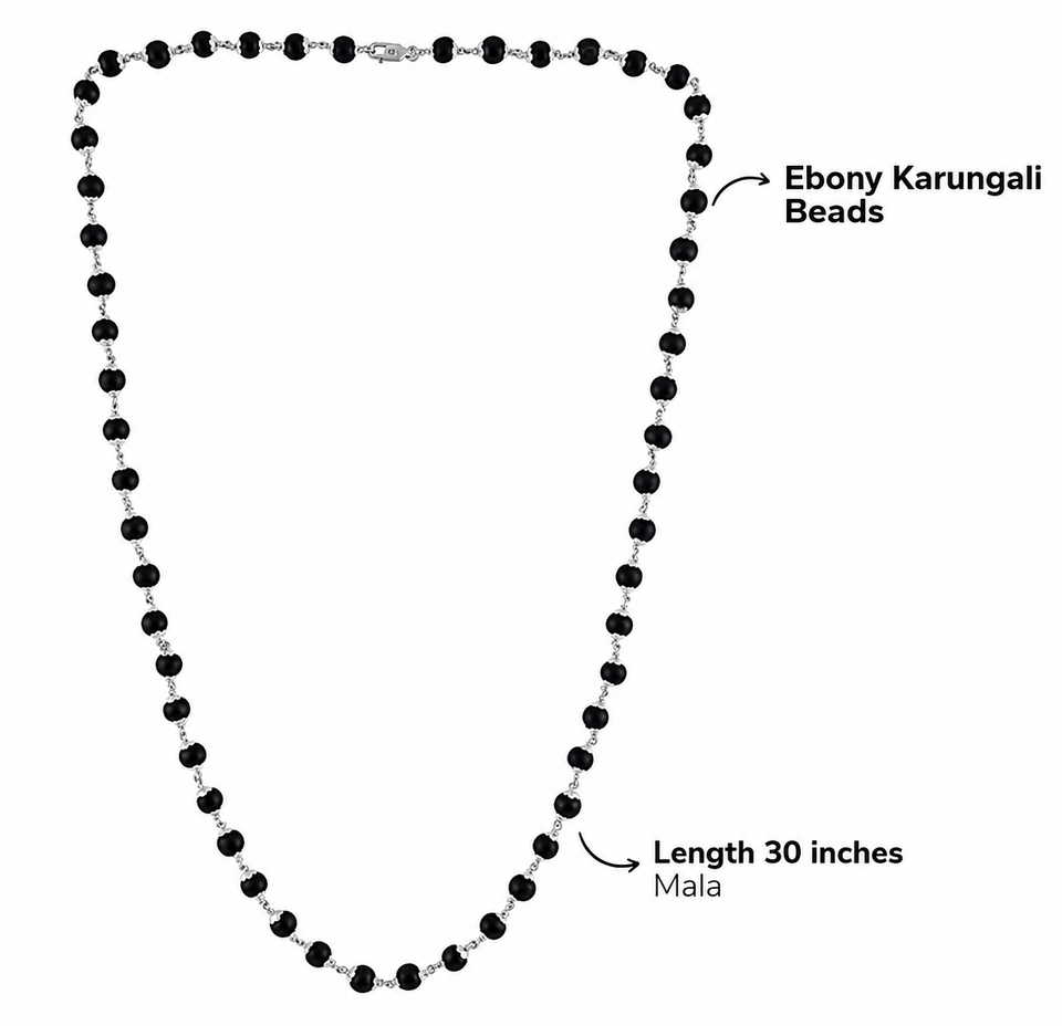 Silver Karungali Mala