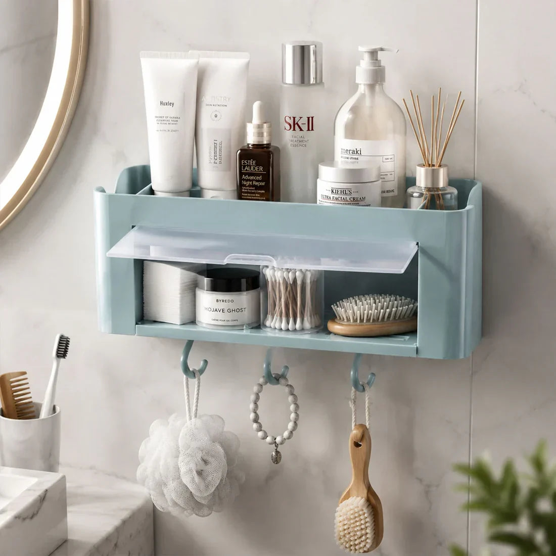 Wall Mounted Storage Organizer Shelf Bathroom Kitchen Solution