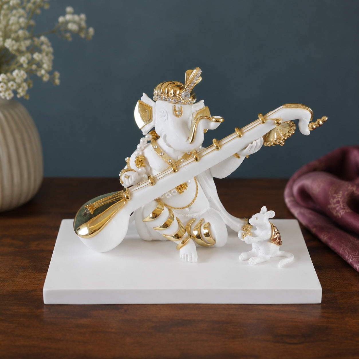 Ganesh Sitar Idol in Divine Rhythm