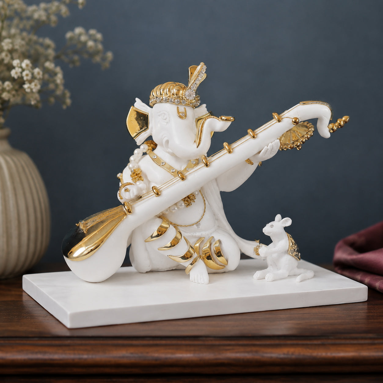 Ganesh Sitar Idol in Divine Rhythm