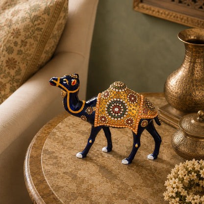 Graceful Meenakari Camel Decor Statue
