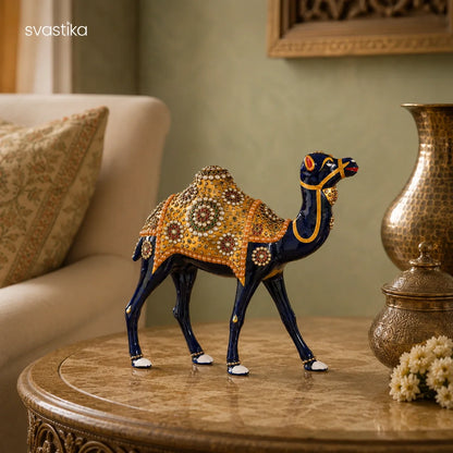 Graceful Meenakari Camel Decor Statue