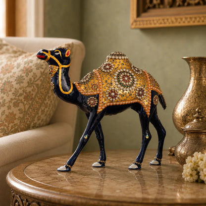 Graceful Meenakari Camel Decor Statue