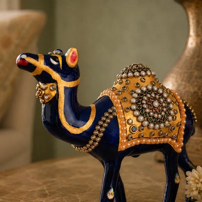 Graceful Meenakari Camel Decor Statue