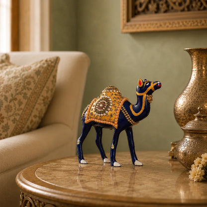 Graceful Meenakari Camel Decor Statue