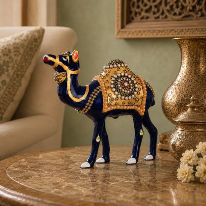 Graceful Meenakari Camel Decor Statue