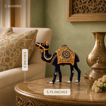 Graceful Meenakari Camel Decor Statue