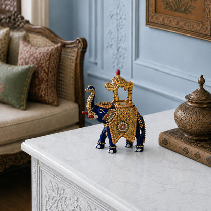 Decorative Meenakari Elephant Ambari Statue
