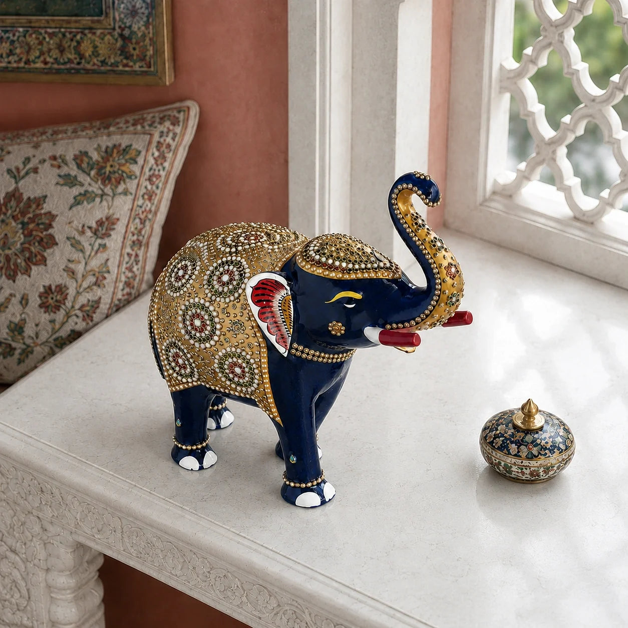 Decorative Meenakari Elephant Statue