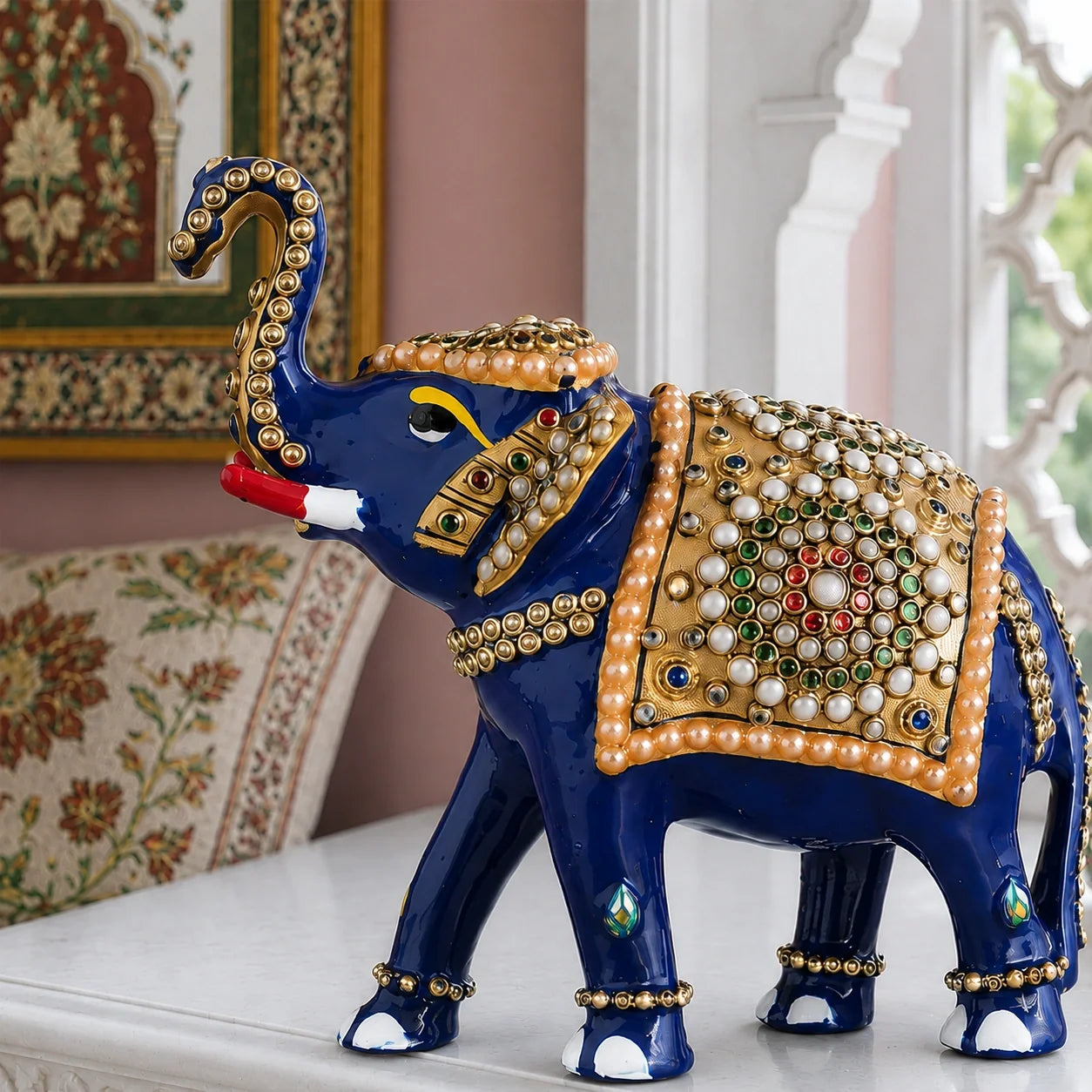 Decorative Meenakari Elephant Statue