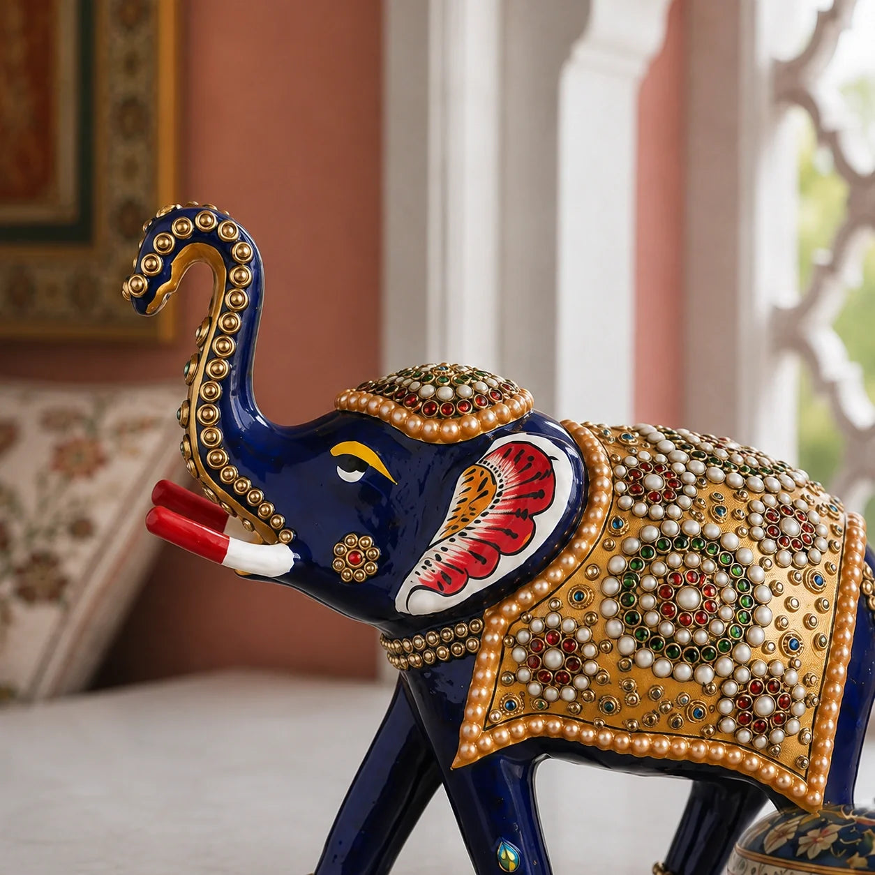 Decorative Meenakari Elephant Statue