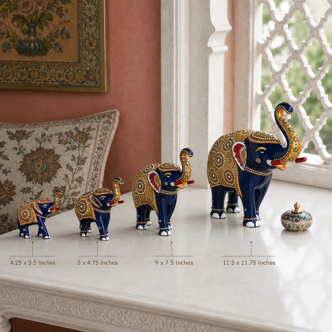 Decorative Meenakari Elephant Statue