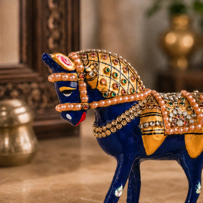 Meenakari Horse Statue for Home