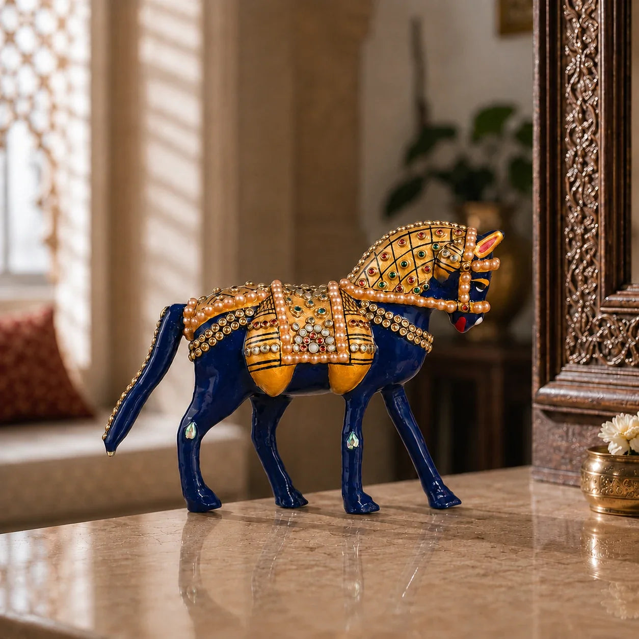 Meenakari Horse Statue for Home