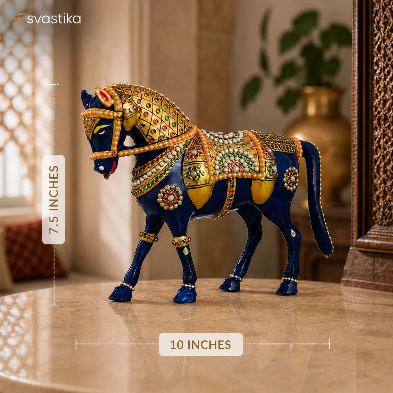 Meenakari Horse Statue for Home