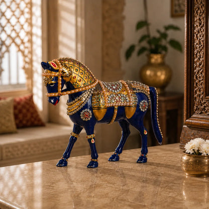 Meenakari Horse Statue for Home