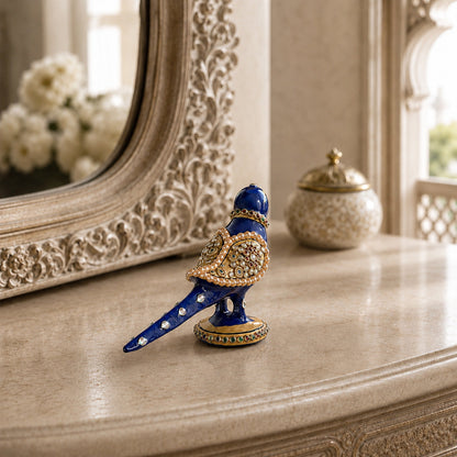 Vibrant Meenakari Parrot Statue for Home (3 Inch)