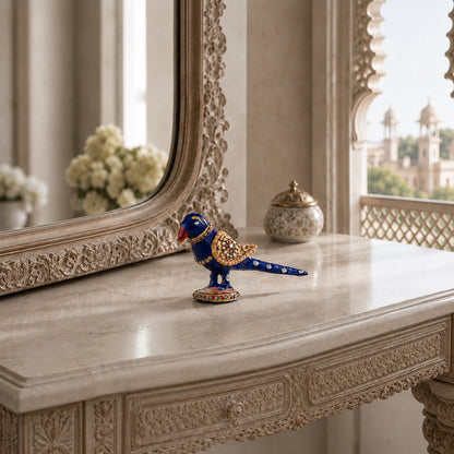 Vibrant Meenakari Parrot Statue for Home (3 Inch)