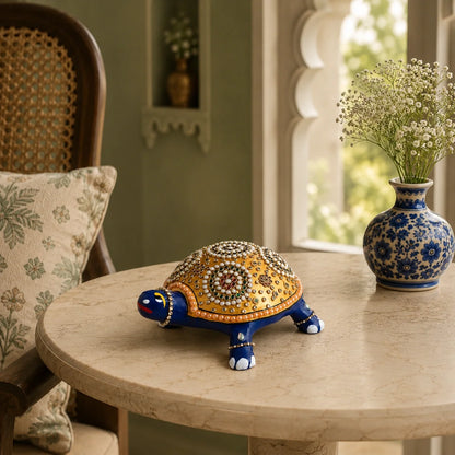 Artistic Meenakari Tortoise Statue