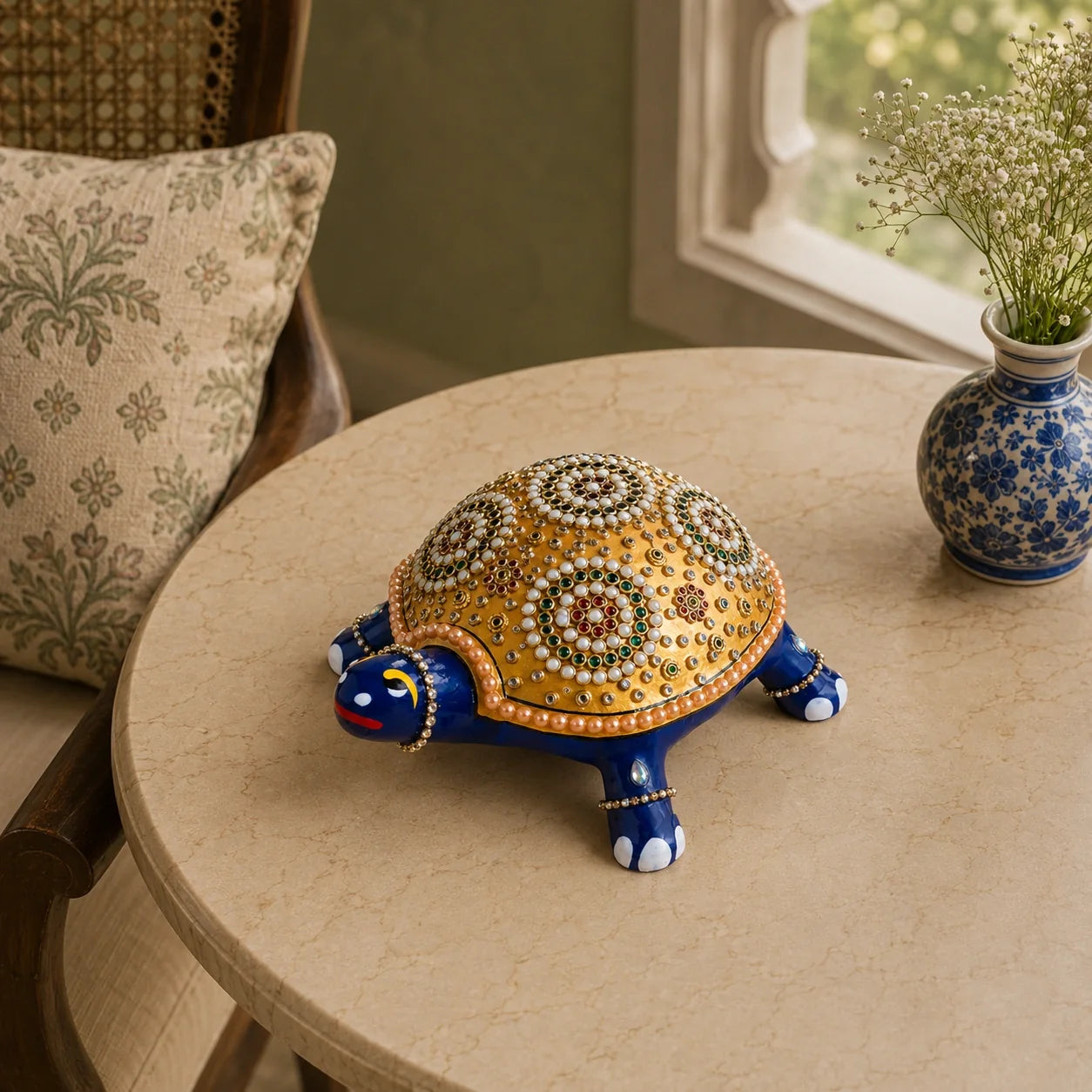 Artistic Meenakari Tortoise Statue