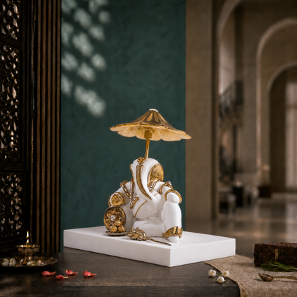 Ganesh Idol Under Divine Shelter