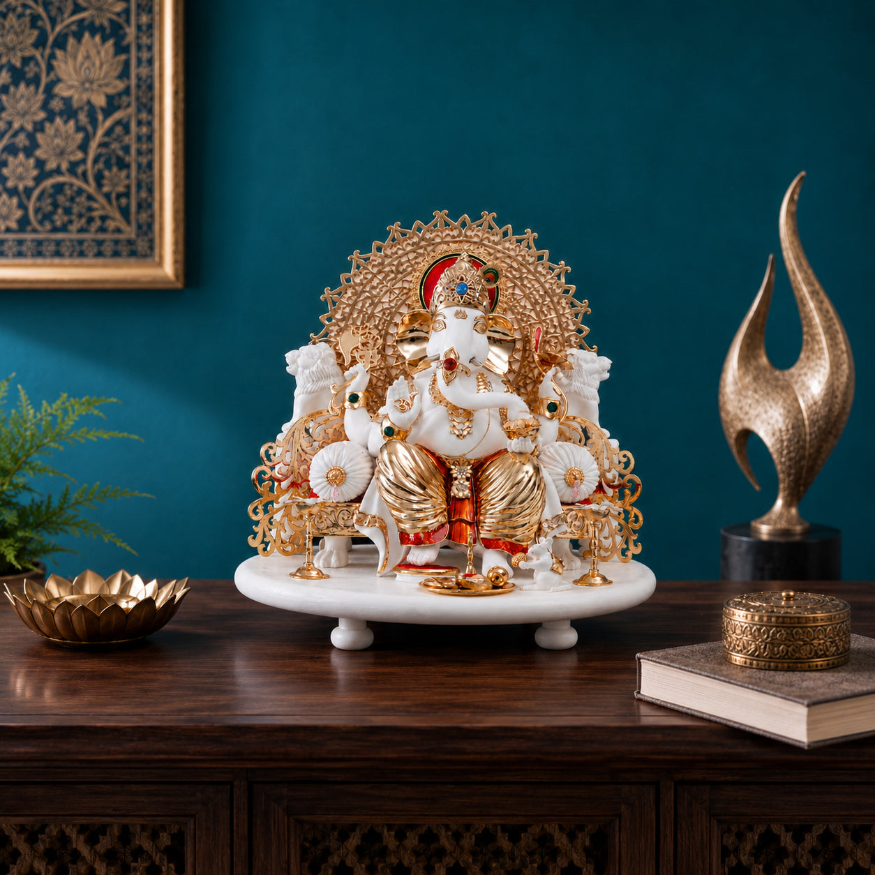 Ganesh Singhasan Idol in Divine Grace