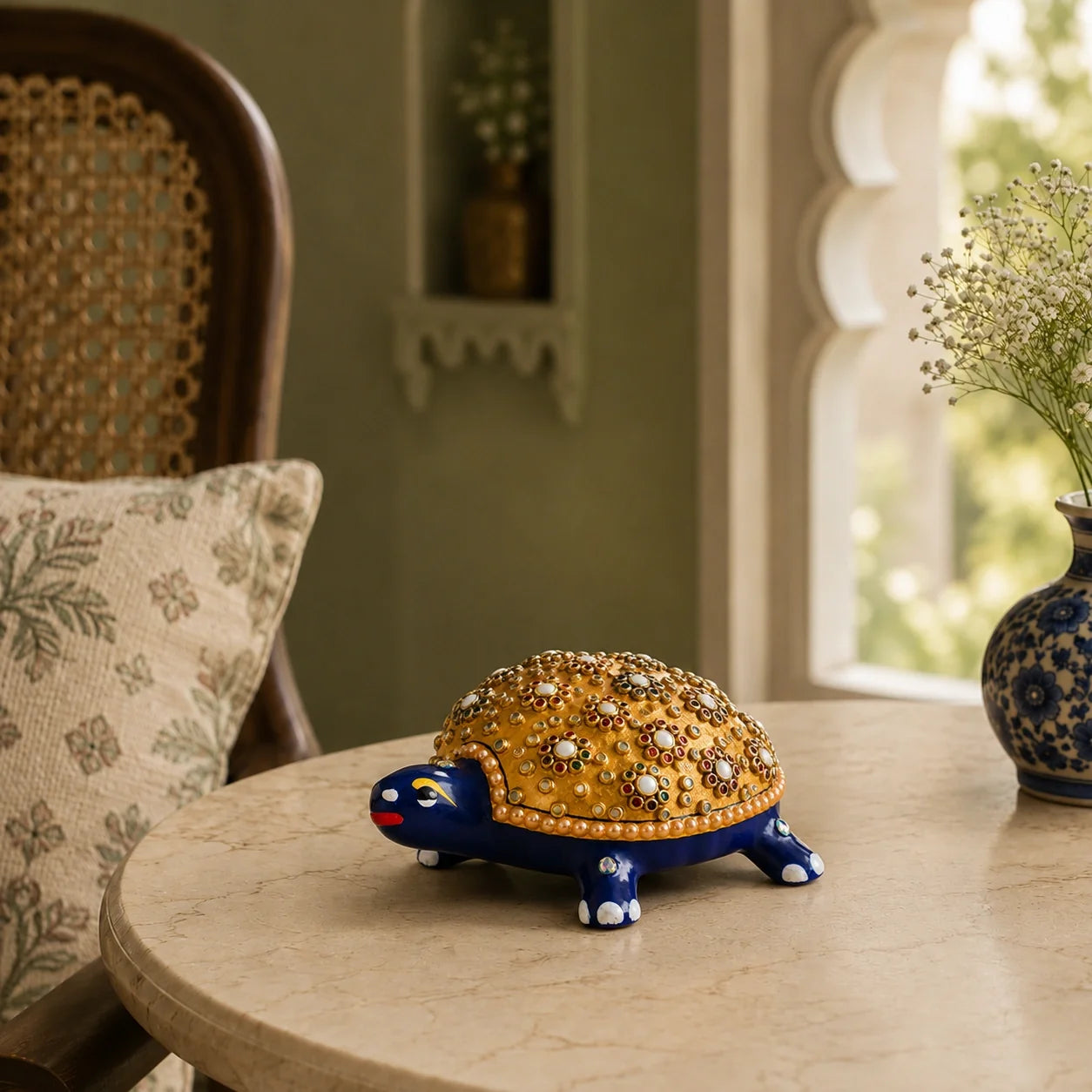 Artistic Meenakari Tortoise Statue