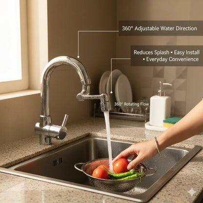 Rotating Faucet | Splash-Free Tech | Multi-Angle Flow | Rust-Proof Finish