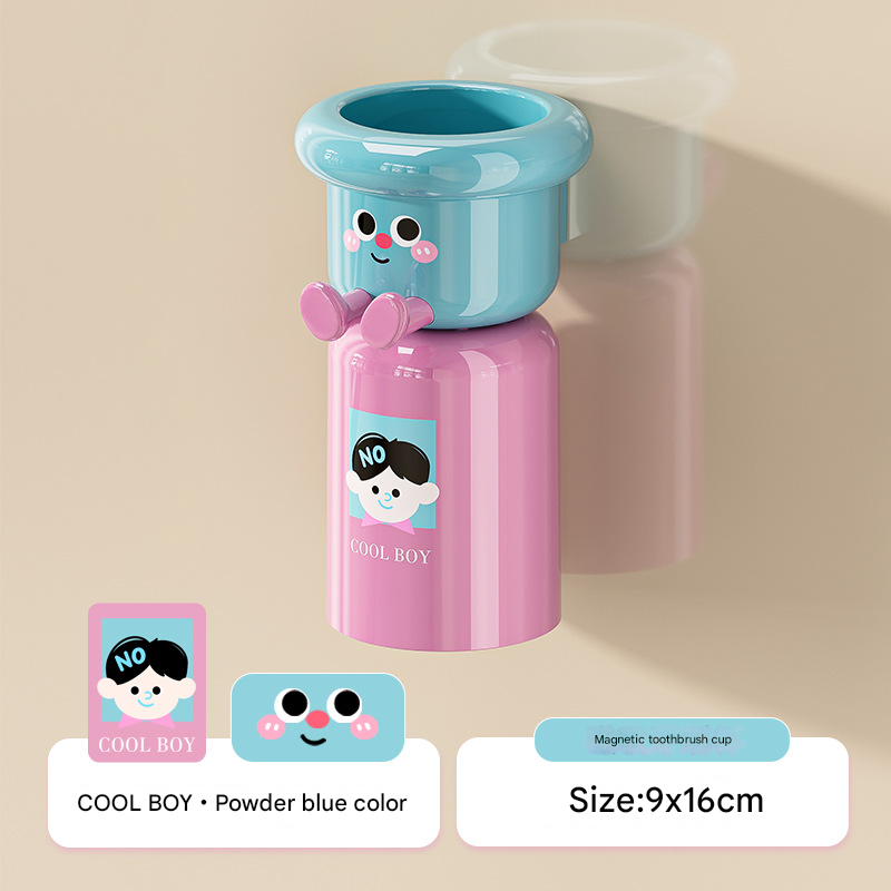 Magnetic Toothbrush Holder with Mouthwash Cup