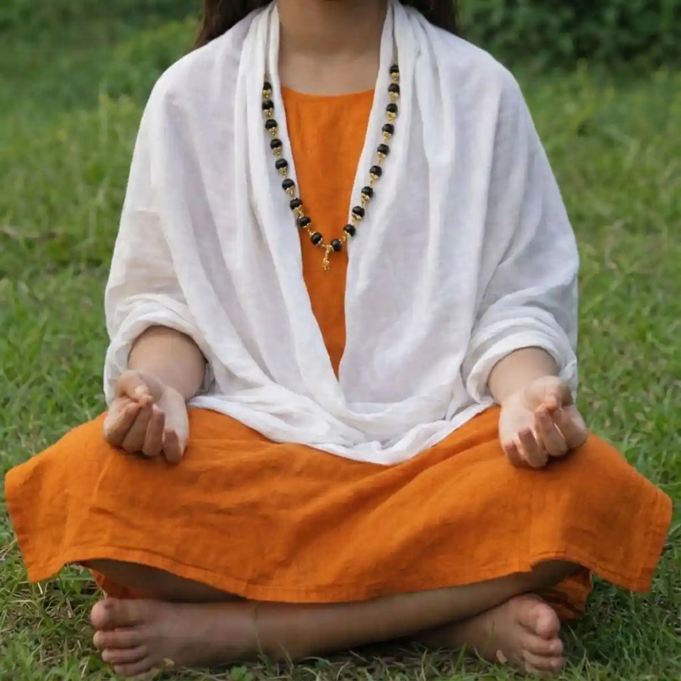 Gold-Plated Karungali Protection Mala
