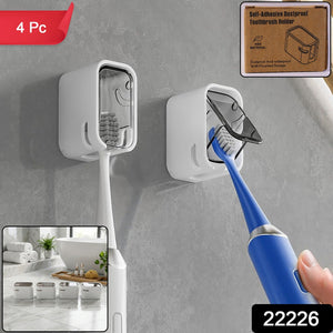 Self Adhesive Dustproof Toothbrush Holder  Space-saving Wall Mount