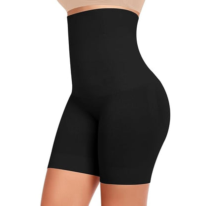 High-Waisted Tummy Control Shapewear Shorts for Women – Seamless, Invisible Under Clothing, Anti-Roll Design (Fits Waist : 28 to 40 Inch)