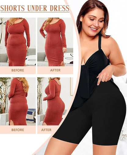 High-Waisted Tummy Control Shapewear Shorts for Women – Seamless, Invisible Under Clothing, Anti-Roll Design (Fits Waist : 28 to 40 Inch)
