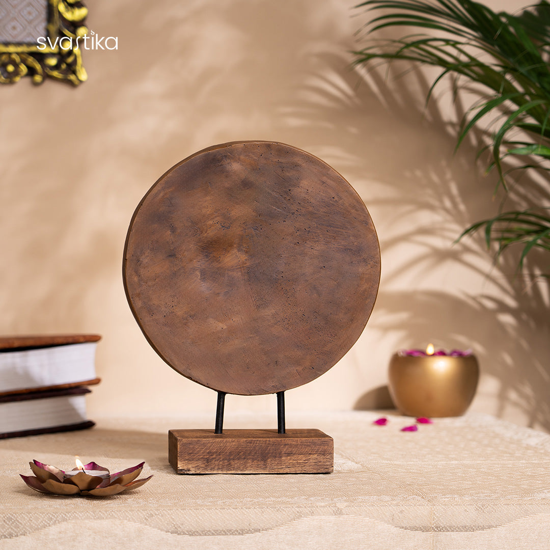 Wooden Buddha Statue For Home Decor With Base (12 Inch)