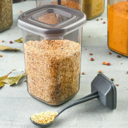 Airtight Spice Container Set With Built-In Spoon – Freshness Preserved