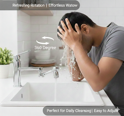 Rotating Faucet | Splash-Free Tech | Multi-Angle Flow | Rust-Proof Finish