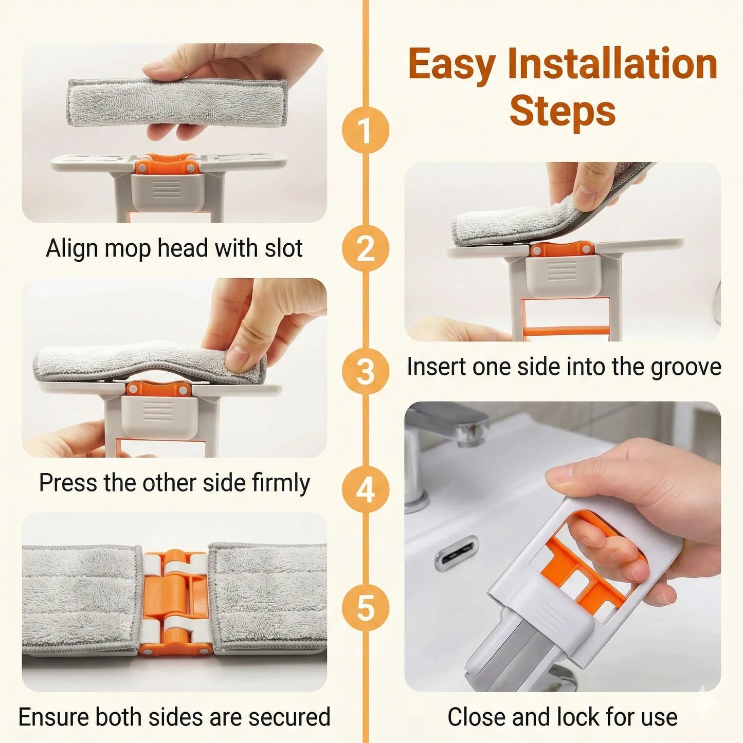 QuickShine™ – Folding Mop | Easy Press Drain | Effortless Daily Cleaning